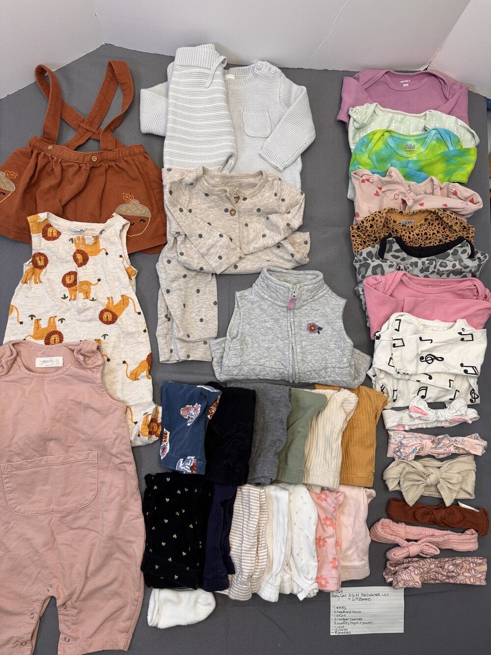 Baby Girl 3-6M Fall/Winter Clothing Lot - Large Mix & Match Bundle #564